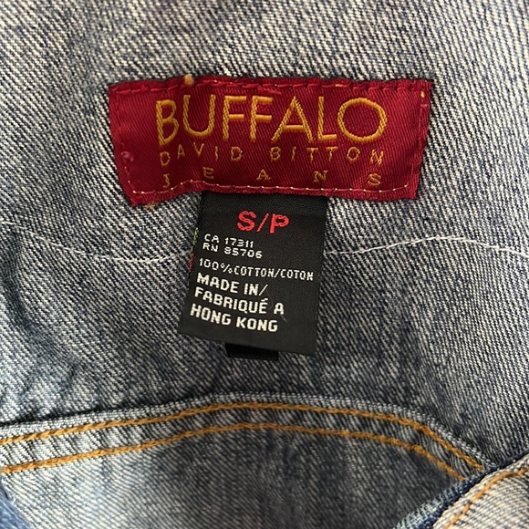 Small Buffalo David Bitton Acid Washed Denim Jacket - Picture 2 of 4